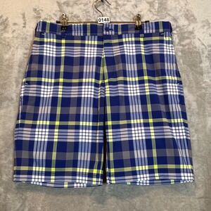 Nike Golf Dri-Fit Flat Front Plaid Casual Golf Shorts Men's‎ Size 32